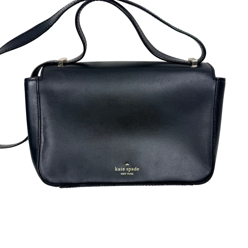 Kate Spade New York Black Leather Crossbody Bag *Flawed*